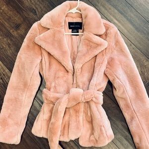 Moda Faux Fur Baby Pink Jacket (S)